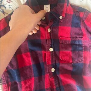 GAP Red and Navy Flannel checkered  Shirt 5T
